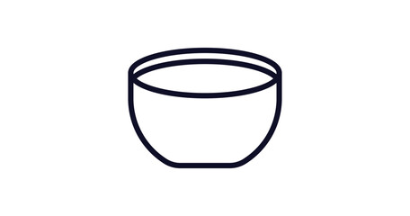 soup bowl icon. Thin line soup bowl icon from kitchen collection. Outline vector isolated on white background. Editable soup bowl symbol can be used web and mobile