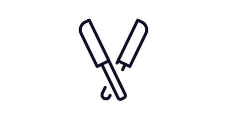 knives icon. Thin line knives icon from kitchen collection. Outline vector isolated on white background. Editable knives symbol can be used web and mobile