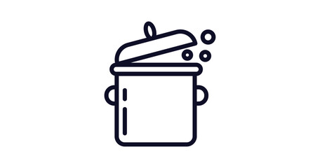 cooking pot icon. Thin line cooking pot icon from kitchen collection. Outline vector isolated on white background. Editable cooking pot symbol can be used web and mobile