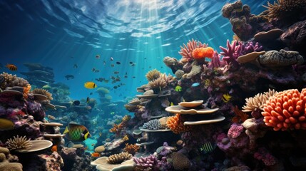 Kaleidoscope of Life: Coral Reef, an Underwater Ecosystem, Generative AI