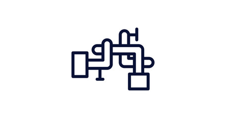 adjustment system icon. Thin line adjustment system icon from construction collection. Outline vector isolated on white background. Editable adjustment system symbol can be used web and mobile