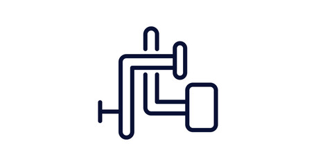 adjusment system icon. Thin line adjusment system icon from construction collection. Outline vector isolated on white background. Editable adjusment system symbol can be used web and mobile
