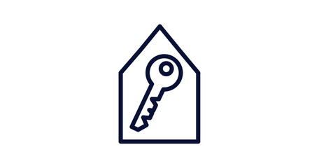 home key icon. Thin line home key icon from construction collection. Outline vector isolated on white background. Editable home key symbol can be used web and mobile