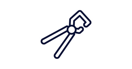 big clippers icon. Thin line big clippers icon from construction collection. Outline vector isolated on white background. Editable big clippers symbol can be used web and mobile