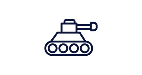 Obraz premium tank icon. Thin line tank icon from military and war and collection. Outline vector isolated on white background. Editable tank symbol can be used web and mobile