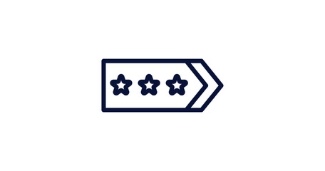 shoulder strap icon. Thin line shoulder strap icon from military and war and  collection. Outline vector isolated on white background. Editable shoulder strap symbol can be used web and mobile