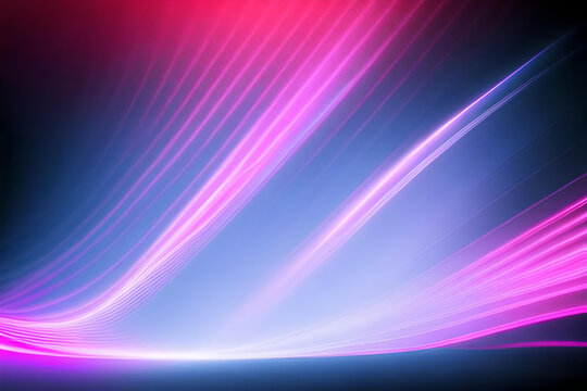 Pink grainy color gradient glowing abstract shape on black background blurred vibrant lights webpage header design copy space