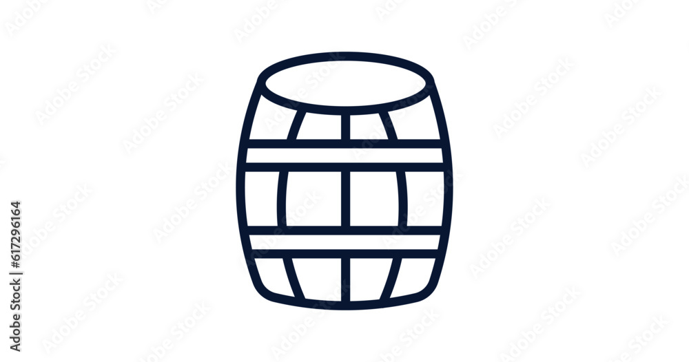 Poster barrell icon. thin line barrell icon from agriculture and farm collection. outline vector isolated o