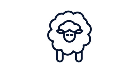 sheep icon. Thin line sheep icon from agriculture and farm collection. Outline vector isolated on white background. Editable sheep symbol can be used web and mobile