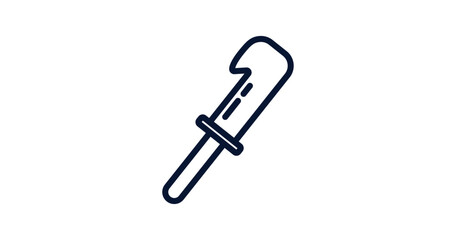 billhook icon. Thin line billhook icon from agriculture and farm collection. Outline vector isolated on white background. Editable billhook symbol can be used web and mobile