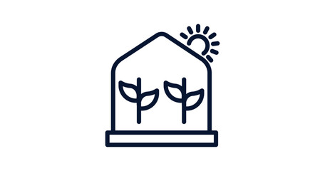 greenhouse icon. Thin line greenhouse icon from agriculture and farm collection. Outline vector isolated on white background. Editable greenhouse symbol can be used web and mobile
