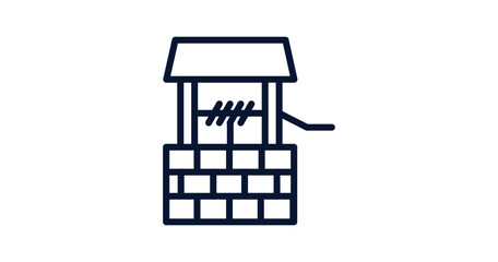 water well icon. Thin line water well icon from agriculture and farm collection. Outline vector isolated on white background. Editable water well symbol can be used web and mobile