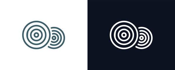 hay bale icon. Thin line hay bale icon from agriculture and farm collection. Outline vector isolated on dark blue and white background. Editable hay bale symbol can be used web and mobile