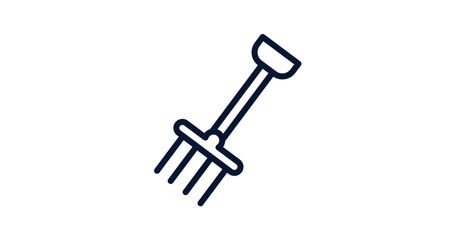farming fork icon. Thin line farming fork icon from agriculture and farm collection. Outline vector isolated on white background. Editable farming fork symbol can be used web and mobile