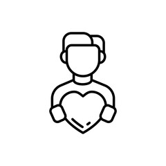 Compassion icon in vector. Illustration
