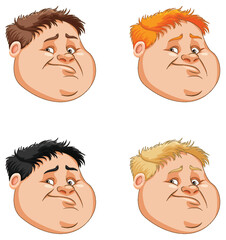 Face of fat boy cartoon