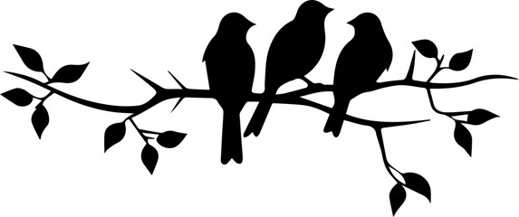 Tree branch bird vector images © Mithi Creation