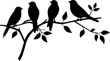 Tree branch bird vector images © Mithi Creation
