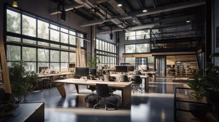 a modern office that invites you to work and creates a comfortable feeling