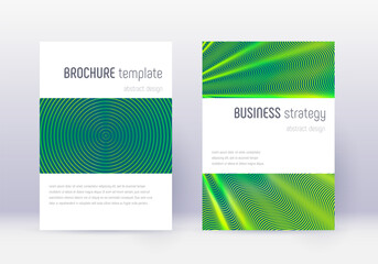Fototapeta premium Minimalistic cover design template set. Green abst