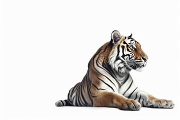 Fototapeta premium tiger on white background