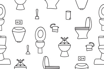  Toilet bowl pattern seamless. Toilet bathroom seamless doodle pattern. Vector illustration