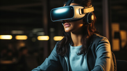 a user using virtual reality gear