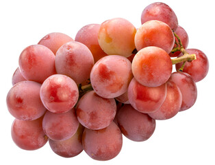 Queen Nina Grape On white background, Red grape isolate on white PNG file.