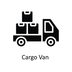 Cargo Van  Vector   solid Icon Design illustration. Shipping and delivery Symbol on White background EPS 10 File