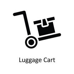 Luggage Cart Vector   solid Icon Design illustration. Shipping and delivery Symbol on White background EPS 10 File