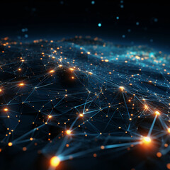 Fototapeta premium Neuronen Netzwerk Technologie Abbild Lichter 