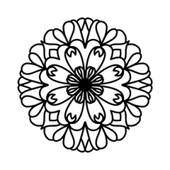 Hand drawn elements. Black mandala.