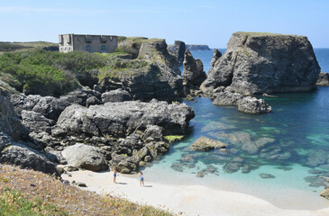 Famous Sarah Bernhard fort. Fort Sarah Bernhardt, Belle île en mer, Bretagne, France