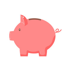piggy bank vector illustration. icon of saving money. banking or investment concept