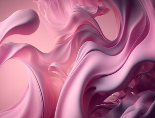 Fototapeta premium Pink liquid wave in motion and splash background. Abstract paint fluid backdrop for banner. Generative AI 