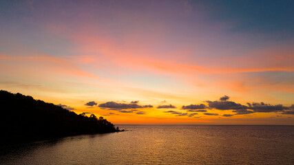 The summer tropical view in the island with colorful scene background