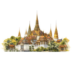 Fototapeta premium Thai temple isolated on white