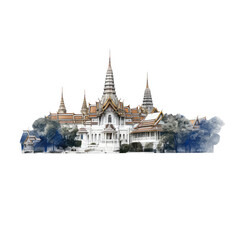 Fototapeta premium Thai temple isolated on white