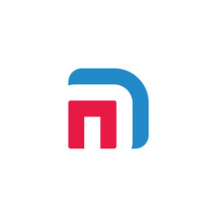 letter n protect square simple geometric logo vector