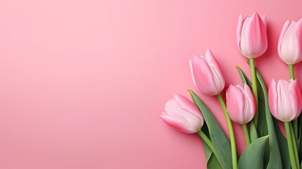 bouquet of pink tulips. Generative Ai. 