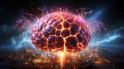 visualization of brain. Generative Ai. 