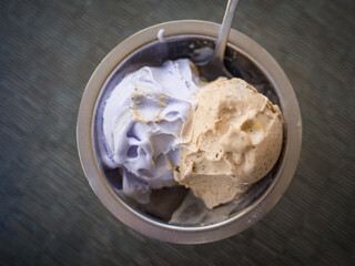 Lavender and coffee ice cream. 