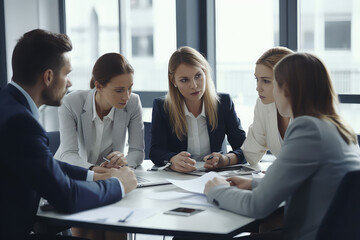 Colleagues discussing business matters, brainstorming