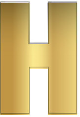 Retro font, gold letter H