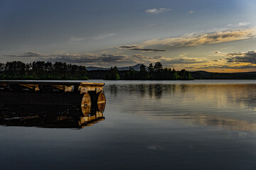 sunset over the river
