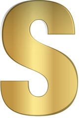 Retro font, gold letter S