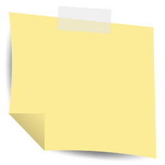 Square sticky paper note reminders. Office memo label stationery.