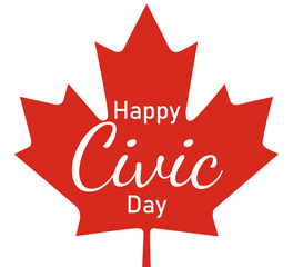 Civic Holiday Canada. Happy civic day. HRed leaf on a white background. Template web banner. Vector