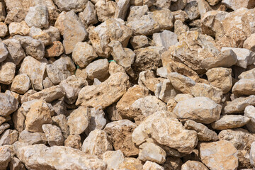 texture of large gray stones piled up in piles