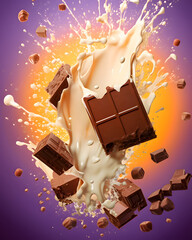 A delicious chocolate and milky swirl - Color food design